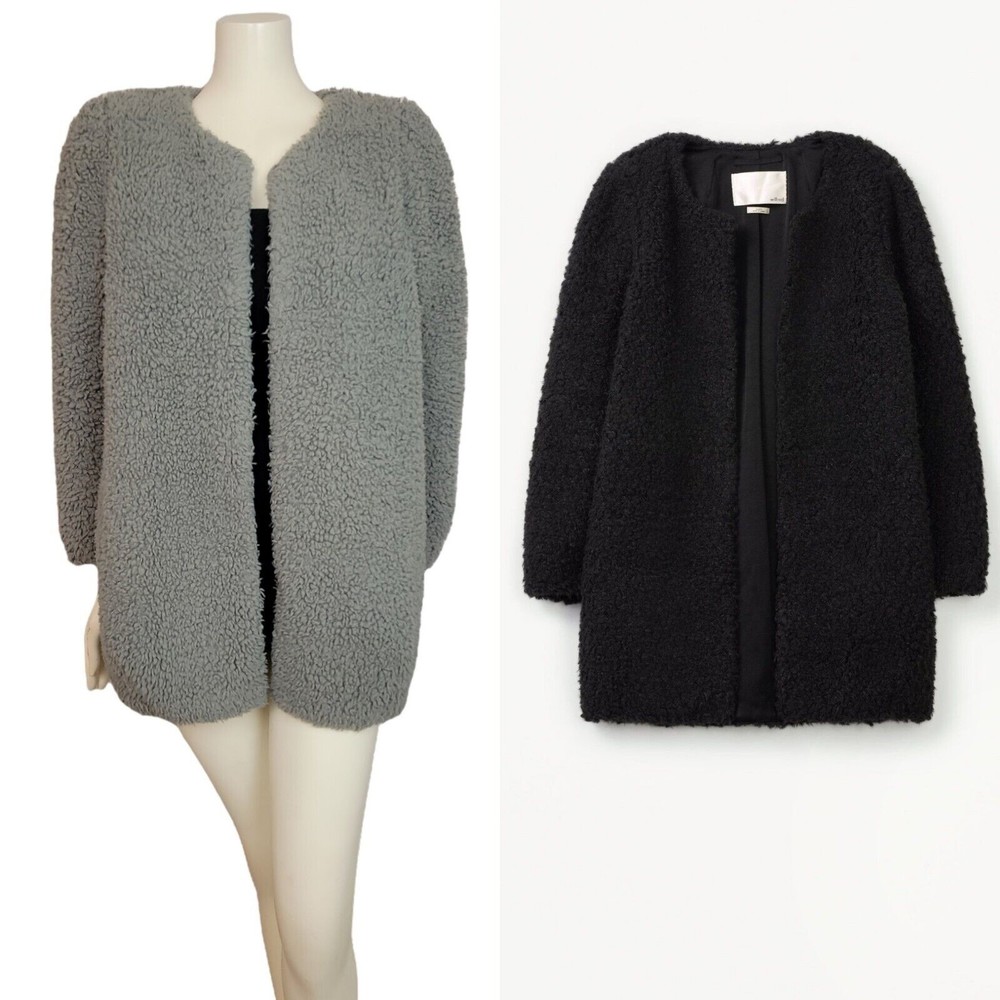 ARITZIA WILFRED Laboratoire Gray Fur Teddy Sherpa Cocoon Coat S